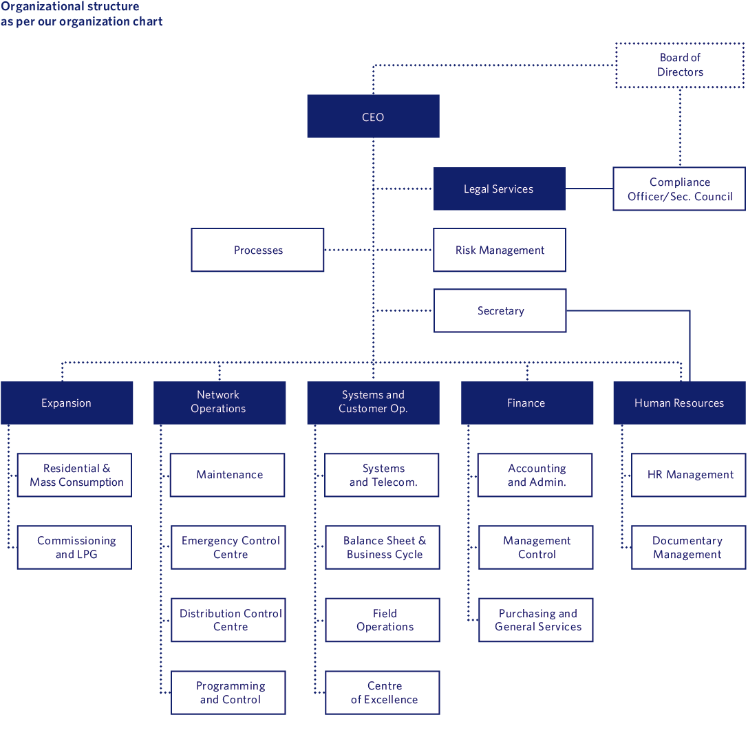 Organizational structure as per our organization chart