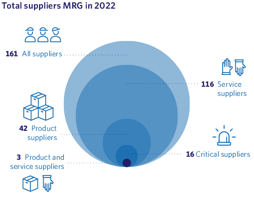 Total suppliers MRG in 2022